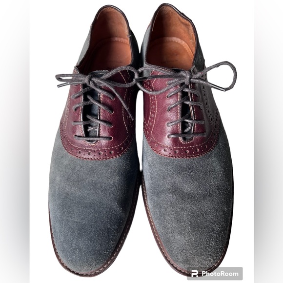 Johnson & Murphy Warner Saddle Dark Gray Suede/Mahogany Lace-up Oxford Nubuck 10 main image 12
